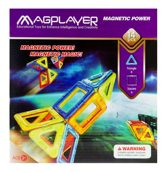 Конструктор Magplayer магнитный набор 14 эл. MPB-14 (MPB-14)