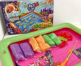 КИНЕТИЧЕСКИЙ ПЕСОК KIDSAND КЛЕВАЯ РЫБАЛКА 1,2 КГ DANKO TOYS (KRKS-01-01)