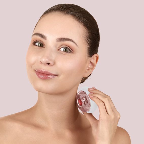 Масажер для обличчя та тіла GESKE Sonic Cool&Warm Face and Body Massager 9в1 starlight, Бежевий | Зображення 3