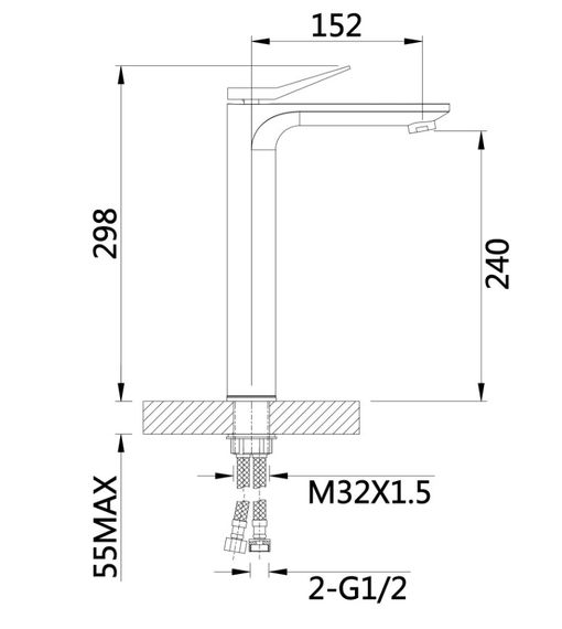 Змішувач для раковини Qtap Presto QTPRE269GRP45582 Graphite | Зображення 1
