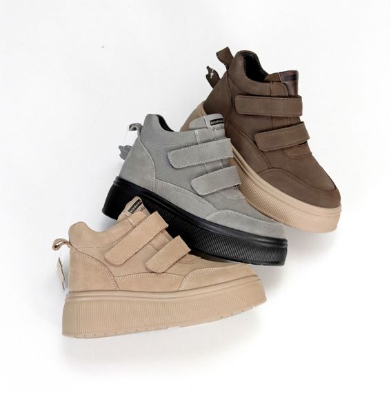 Спортивні чорні зимові черевики натуральна шкіра на липучках | Зображення 8