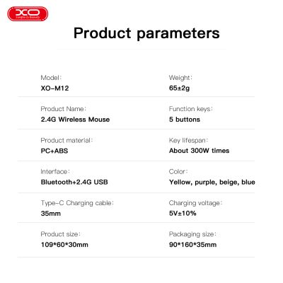 Мышка XO M12 Wireless Transparent/Blue (M12 Blue) | Зображення 3