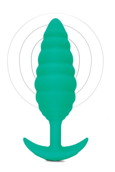 Анальна пробка з вібрацією, рельєфна B-VIBE-TEXTURE PLUG TWIST, зелена Sex Aura
