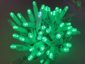 Гірлянда вулична String 10 м 100 LED зелена, білий дріт