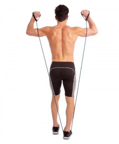 Трубчастий еспандер U-POWEX Latex resistance tube для фітнесу з ручками 20LB Green 9 кг (UP_1001_20LB_Green) | Зображення 2