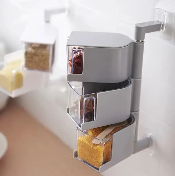 Полка для специй настенный поворотный контейнер полочка для специй подвесные контейнеры для специй и круп | Зображення 2