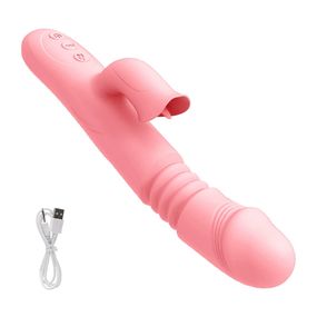 Телескопічний вібратор Кролик Babydoll Кролик Персиковий 7338