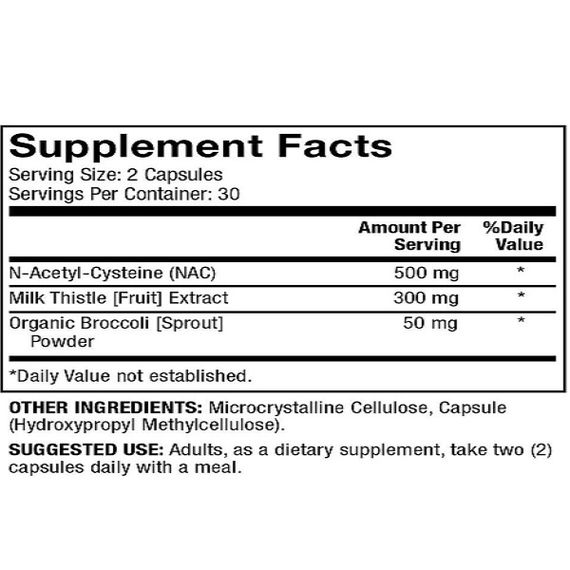 Ацетилцистеїн Dr. Mercola NAC with Milk Thistle 60 Caps | Зображення 1