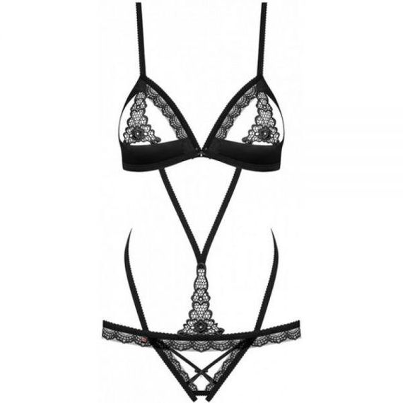 Боді з тонкими стрепами та мереживними вставками Obsessive 865-TED-1 чорний, L/XL sexstyle | Зображення 3