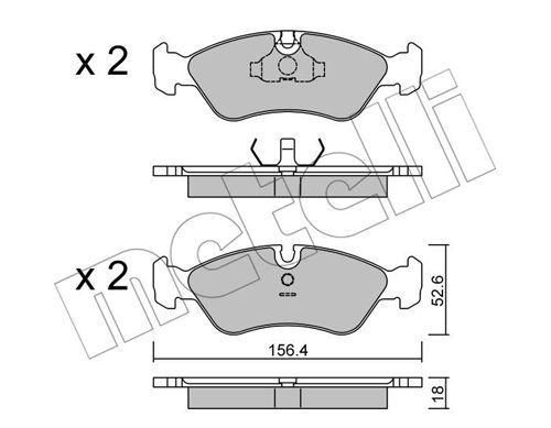 Колодки гальмівні передні Opel Astra F 91-01 Vectra A B 88-03 Kadett E 85-92 Omega A 86-94 22-0117-0 | Зображення 1