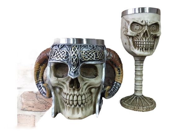 Подарунковий набір Чашка Бокал 3D GL Череп у Трещинах Великі Подарунок | Зображення 2