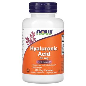 Гіалуронова кислота NOW HYALURONIC ACID 50MG + MSM  120 vcaps