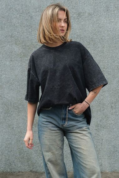 Виварена оверсайз футболка Without Washed Black | Зображення 4