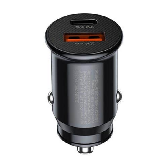 Автомобільний зарядний пристрій Remax RCC231 USB-QC3.0 PD3.0 Type-C (4.5A/30W) - Black | Зображення 1