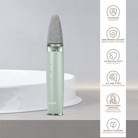 Шліфувальна пилка для стоп з додатковими насадками GESKE Electric Pumice Foot Smoothing Multi-Pen 8в1 black, Зелений | Зображення 2