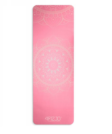 Килимок (мат) спортивний 4FIZJO замша 183 x 61 x 0.15 см для йоги та фітнесу Pink (P-5905973404419)