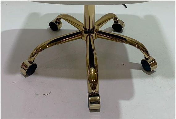 Крісло Jeff GD-Office велюр бежевий B-1032 на золотій опорі-хрестовині з колесами, регулювання висоти сидіння | Зображення 3