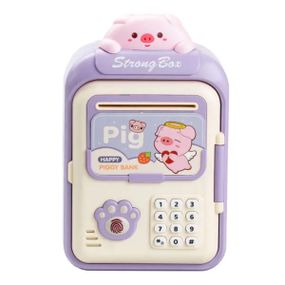 Сейф-скарбничка дитяча з купюроприймачем та кодовим замком Pig Фіолетовий HP12265V