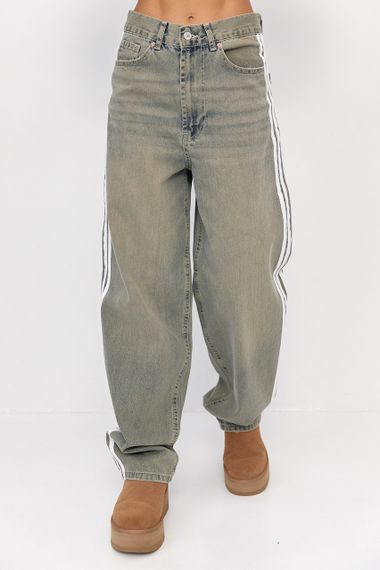 Жіночі джинси Baggy з лампасами - меланж цвет, 42р (є розміри)