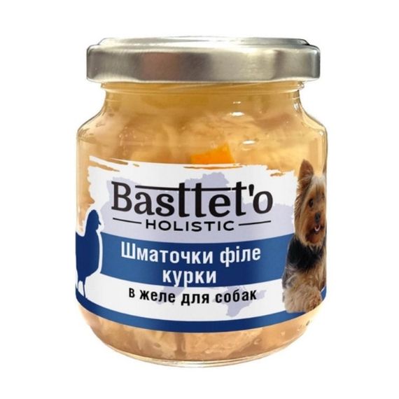 Basttet'o Holistic для собак 130г Кусочки филе курицы в желе
