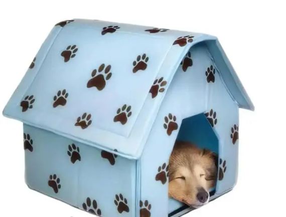 Синий Переносний м'який будиночок будка для собак Portable Dog House  Блакитний