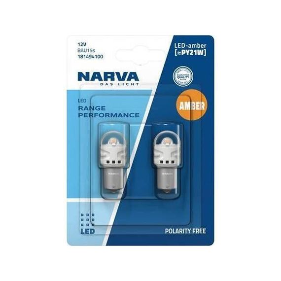 Комплект світлодіодних ламп Narva Range Performance PY21W LED 12V BAU15s AMBER (2 шт) | Зображення 1