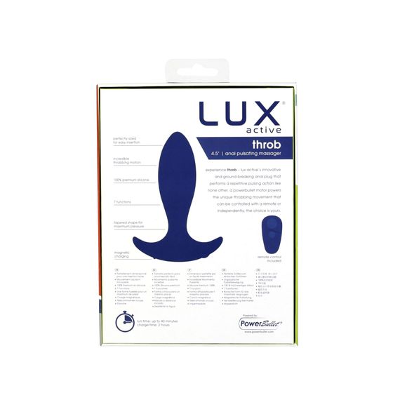 Анальная пробка с пульсацией Lux Active – Throb – 4.5" Anal Pulsating Massager, пульт ДУ | Зображення 8