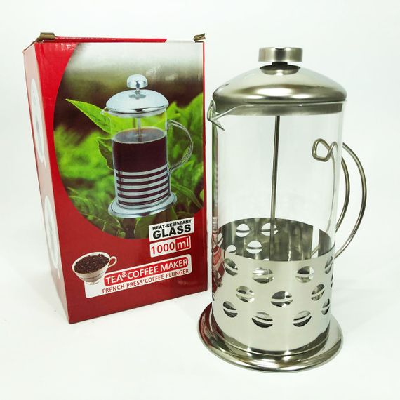 Заварник френч-пресс Unique UN-1154 1 л, Красивый заварник, Заварочник для кухни, Френчпрес | Зображення 4