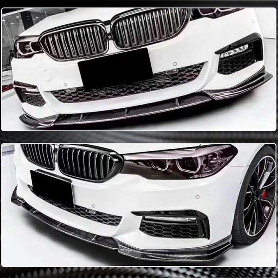 Накладка на передній бампер Lip V4 (для M-Sport 2017-2020, Карбон) для BMW 5 серія G30/31 рр | Зображення 2