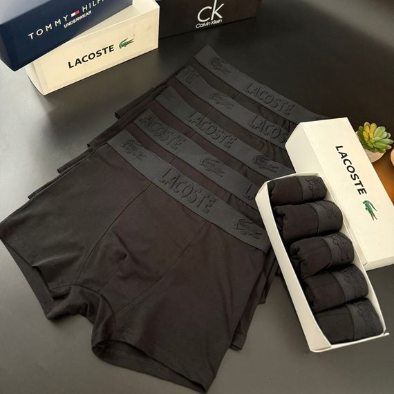 Чоловічий набір трусів 5 шт Lacoste  колір чорний | Зображення 1
