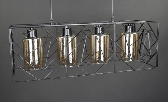 Люстра підвісна LOFT на 4 лампочки 27769 Чорний 30-100х25х71 см. | Зображення 3