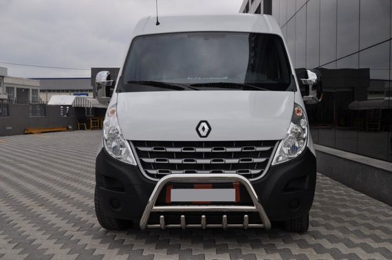 Кенгурятник WT003 (нерж.) С надписью для Renault Master 2011-2024 гг
