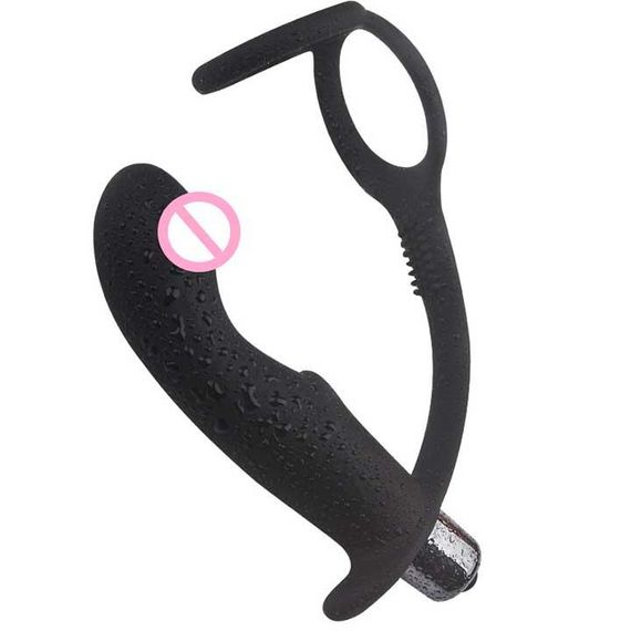 Ерекційне кільце з анальним плагом (10 режимів вібрації)