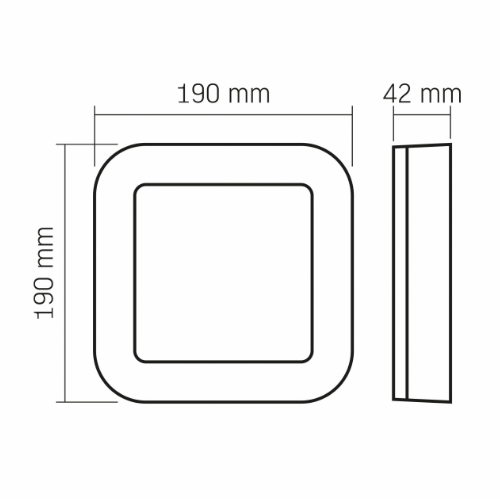 LED Світильник 15W 5000К 220V квадратний чорний ART VL-BHFS-155B Videx | Зображення 1