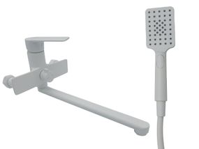 Змішувач для ванни довгий вилив AIM білий DG01153 (frosted white)