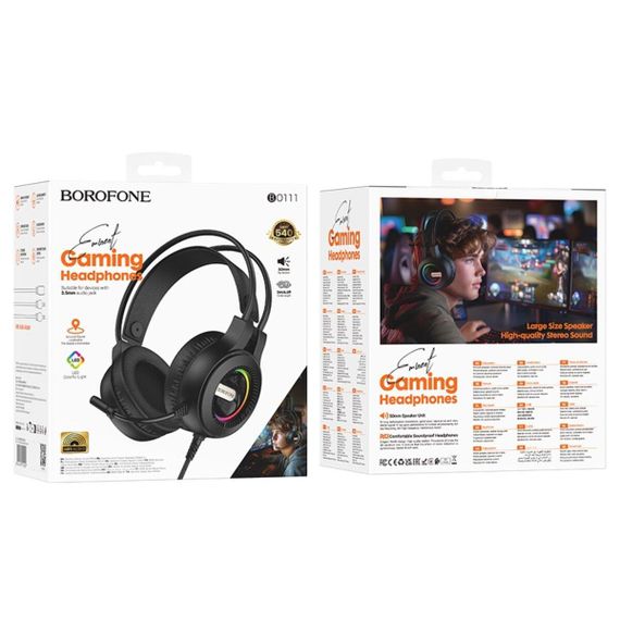 Навушники BOROFONE BO111 Eminent gaming headphones Black | Зображення 1