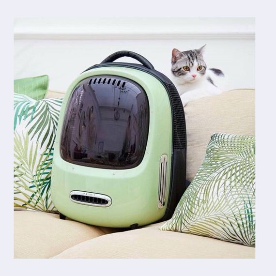 Рюкзак-переноска для котов и собак малых пород Petkit Breezy2 Smart Cat Carrier, 45 см х 33 см х 30 см, зеленый | Зображення 1