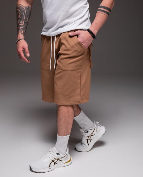Мужские удлиненные свободные шорты с большими карманами RA2247, цвет бежевый, размер M | Зображення 1