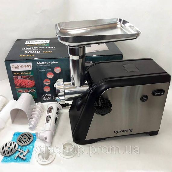 Мясорубки для кафе Rainberg RB-672 3000W, Мясорубка для домашнего приготовления мяса HE-63 | Зображення 5