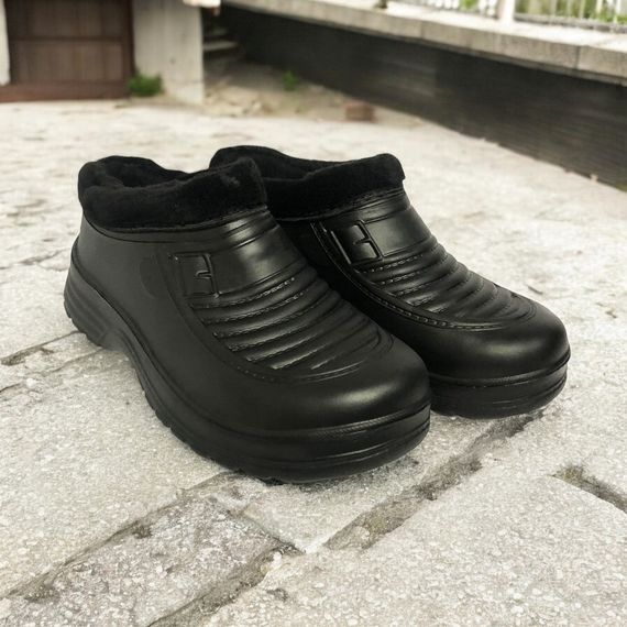 Полуботинки рабочие мужские, Резиновые утепленные сапоги мужские короткие, Черные ботинки для работы XN-78