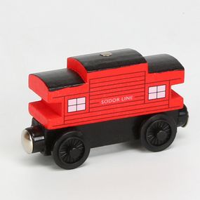 Дерев'яний червоний вагон Содор Sodor line на магнітах з мультфільму Томас та його друзі