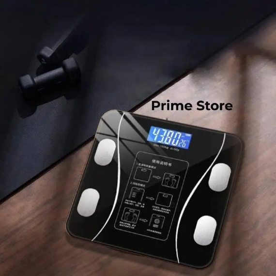 Підлогові розумні фітнес ваги до 180кг, з Bluetooth, електронні ваги для зважування чорні | Зображення 6