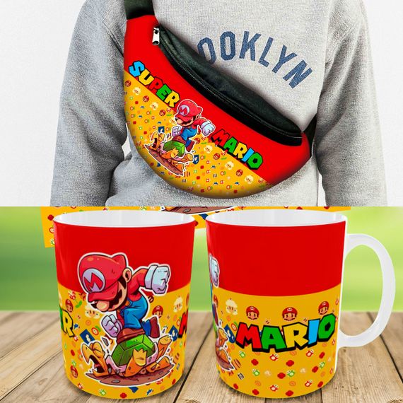 Подарочный набор :Сумка-бананка+ Кружка Супер Марио, детский,для мальчика (00196)