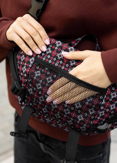 Большая женская поясная сумка бананка Sambag DynamicDart черная 38×21×7 см (80411148) | Зображення 8