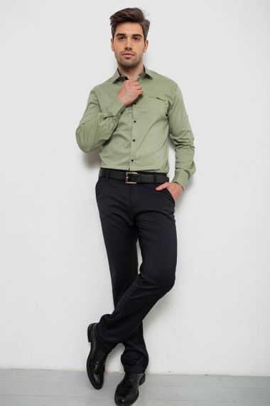 Рубашка мужская с принтом, цвет оливковый, 214R7173 | Зображення 2