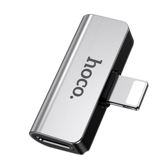 Перехідник Hoco LS24 Lightning to lightning audio/lightning Сталевий | Зображення 2