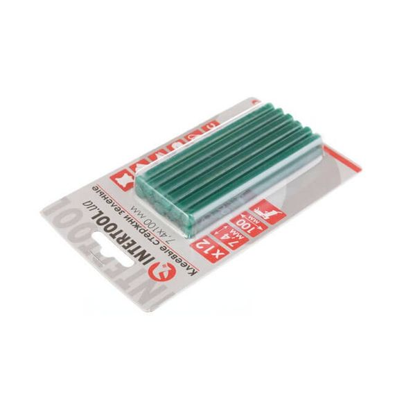 Комплект стрижнів клейових зелених 7,4*100 мм, 12 од. INTERTOOL RT-1058 | Зображення 1