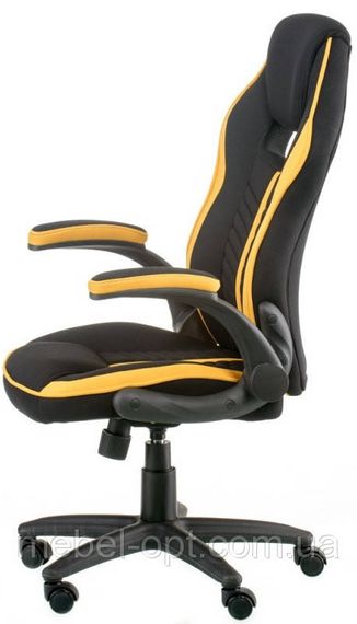 Офісне крісло - геймерське крісло Prime black - yellow екокожа | Зображення 2