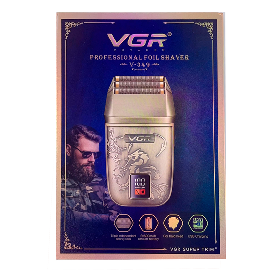 Электробритва VGR V-349 шейвер, тройное лезвие, водонепроницаемая, LED дисплей | Зображення 4