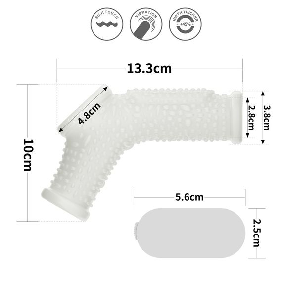 Насадка на член - Vibrating Drip Knights Ring With Scrotum Sleeve White Sex Aura | Зображення 1